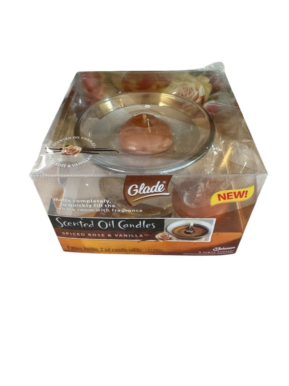Vintage glade scented oil candle NEW spice rose and vanilla